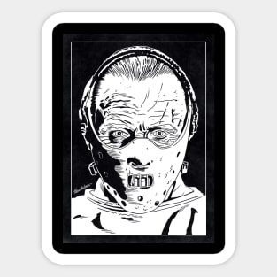 HANNIBAL LECTER - Silence of the Lambs (Black and White) Sticker